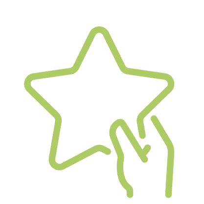 hand holding star icon