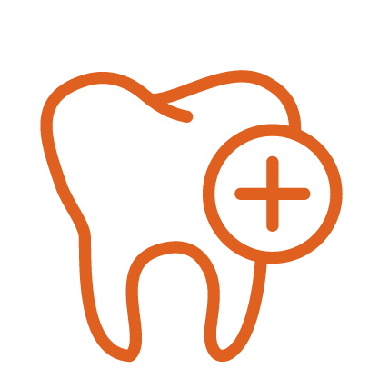 tooth with plus sign icon