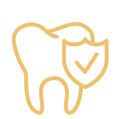 tooth with shield and check mark icon